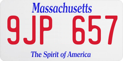 MA license plate 9JP657