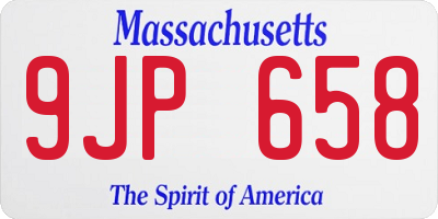 MA license plate 9JP658