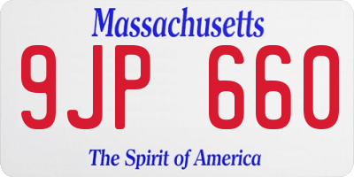 MA license plate 9JP660