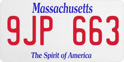 MA license plate 9JP663