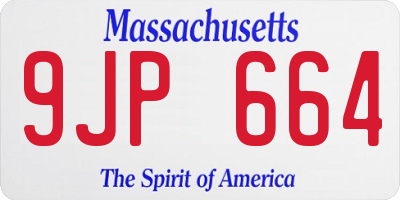 MA license plate 9JP664