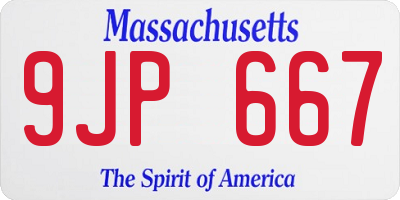 MA license plate 9JP667