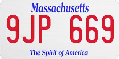 MA license plate 9JP669