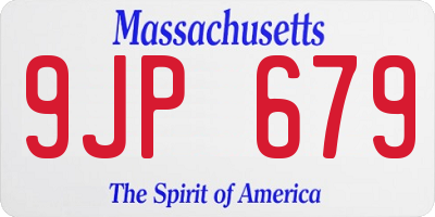 MA license plate 9JP679