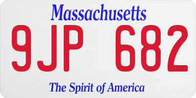MA license plate 9JP682
