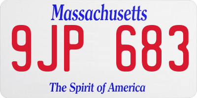 MA license plate 9JP683