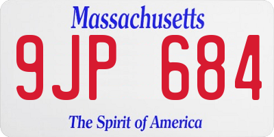 MA license plate 9JP684