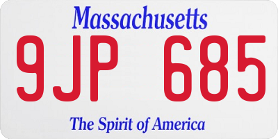 MA license plate 9JP685