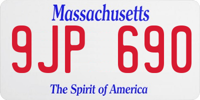 MA license plate 9JP690