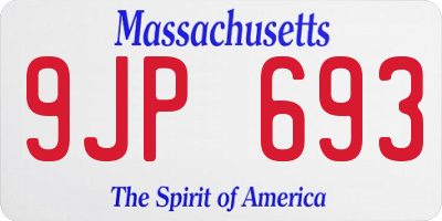 MA license plate 9JP693