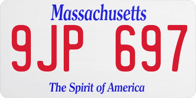 MA license plate 9JP697