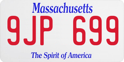 MA license plate 9JP699