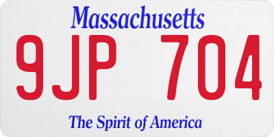 MA license plate 9JP704