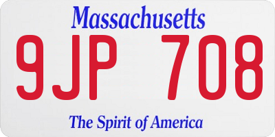 MA license plate 9JP708