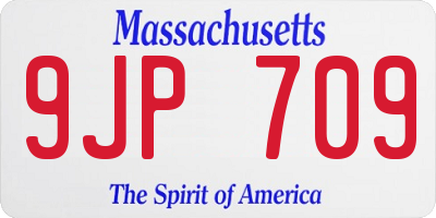 MA license plate 9JP709