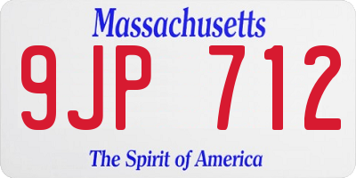 MA license plate 9JP712