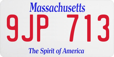 MA license plate 9JP713