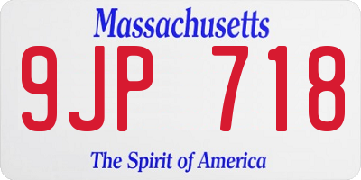 MA license plate 9JP718