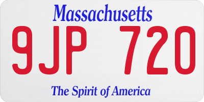 MA license plate 9JP720