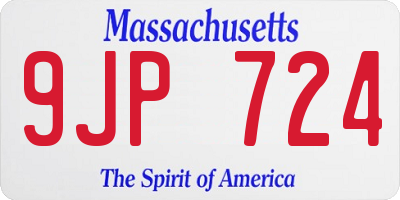 MA license plate 9JP724