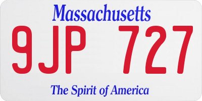 MA license plate 9JP727