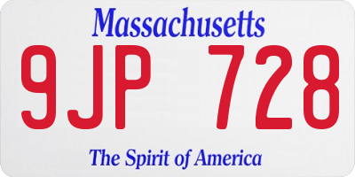 MA license plate 9JP728