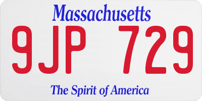 MA license plate 9JP729