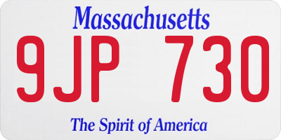 MA license plate 9JP730