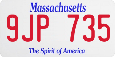 MA license plate 9JP735
