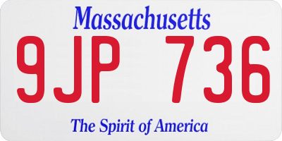 MA license plate 9JP736