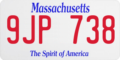 MA license plate 9JP738