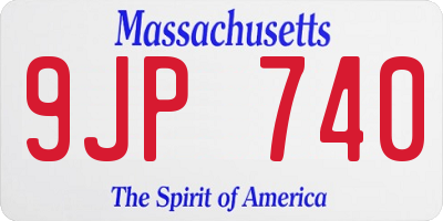 MA license plate 9JP740