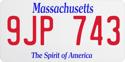 MA license plate 9JP743