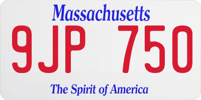 MA license plate 9JP750
