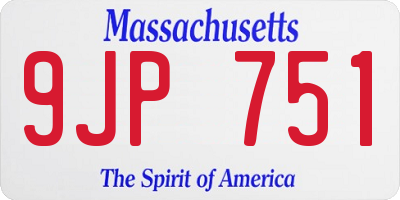 MA license plate 9JP751