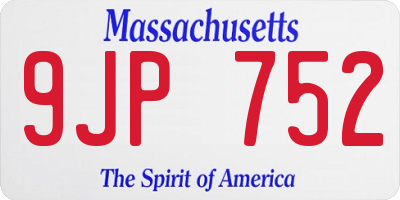 MA license plate 9JP752