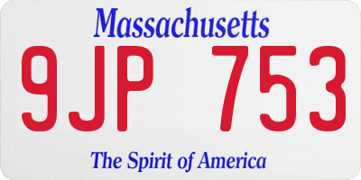 MA license plate 9JP753