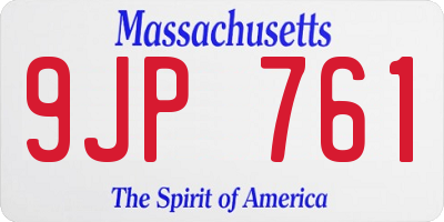 MA license plate 9JP761