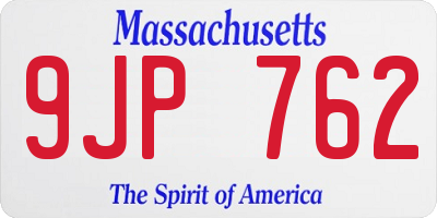 MA license plate 9JP762