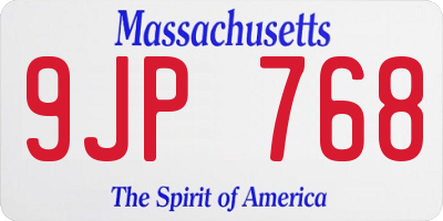 MA license plate 9JP768