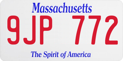 MA license plate 9JP772