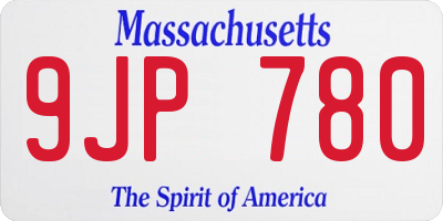 MA license plate 9JP780