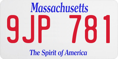 MA license plate 9JP781
