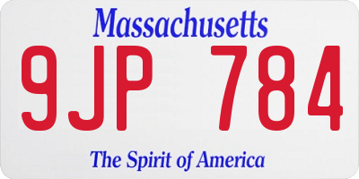 MA license plate 9JP784