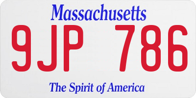 MA license plate 9JP786