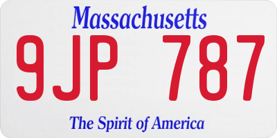 MA license plate 9JP787