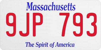 MA license plate 9JP793