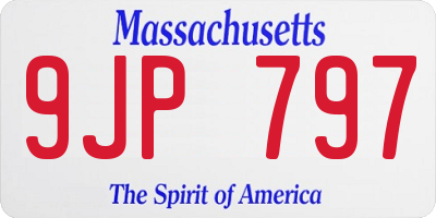 MA license plate 9JP797