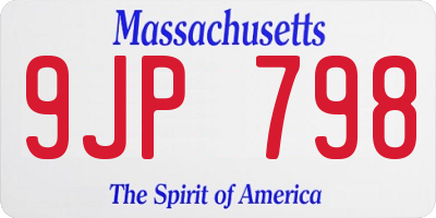 MA license plate 9JP798