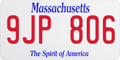 MA license plate 9JP806